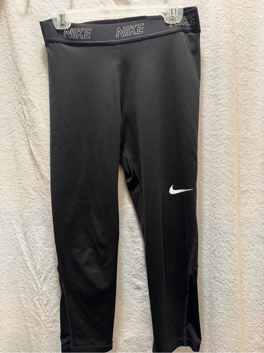 Nike Black Leggings with White Swoosh Logo